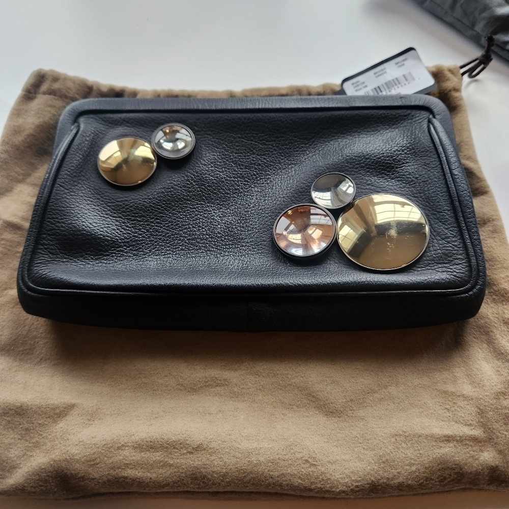 Bottega Veneta black clutch BNWB